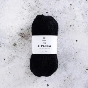Järbo Fin Alpaca Garn 155 Svart Korp Kampanjpris