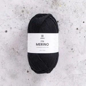 Järbo Fine Merino Garn 301 Korpsvart Outlet
