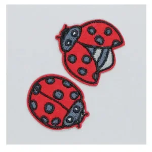 Strykmärke Nyckelpigor 3 x 2,5 cm – 2 st Trygg betalning