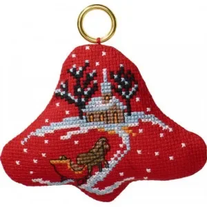 Permin Broderikit Släde/kyrka i klocka 9x8cm Sista chansen