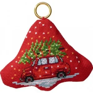 Expressleverans Permin Broderikit Bil i klocka 9x8cm