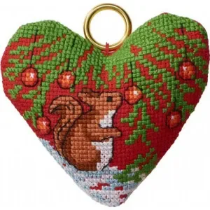 Permin Broderikit Ekorre i hjärta 9x8cm Sista chansen