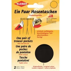 Kleiber Reparationsficka till Byxor Svart 18,5x16cm – 2 st Populärt val