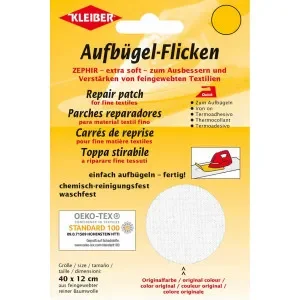 Kleiber Strykmärke/Reparationslapp Zephir Bomull Vit 40x12 cm – 1 st. Köp online