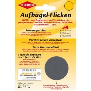 Kleiber Strykmärke/Reparationslapp Bomull Mörkgrå 40x12 cm – 1 st Erbjudande