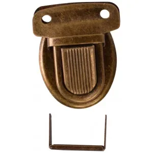 Fynd Prym Klicklås/Väsklås Mjukt Stål Antik Mässing 26x35mm