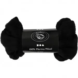 Endast idag Kardad ull – Merino Svart 21my 100g