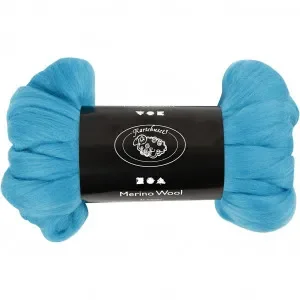 Endast denna vecka Kardad ull – Merino Turkos 21my 100g