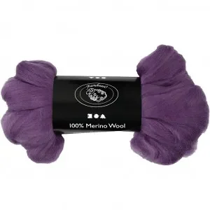 Kardad ull – Merino Garn, 21 my, 100 g, violett Utförsäljning