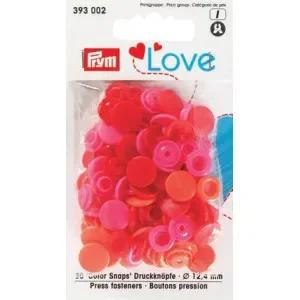 Fynd Prym Color Snaps Tryckknappar Plast Rund 12,4 mm ass. Röd – 30 st