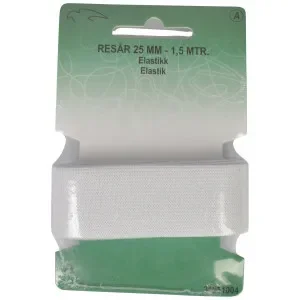 Kundfavorit Resår/Resårband Vit 25mm 1,5m