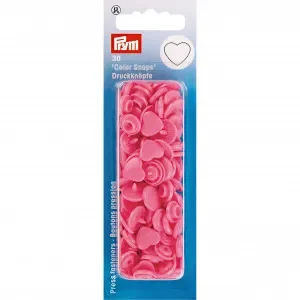 Prym Color Snaps Tryckknappar Plast Hjärta Mörkrosa – 30 st. Fri frakt