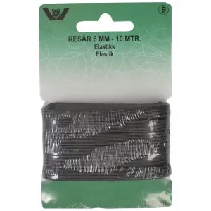 Resår/Resårband Svart 6mm 10m Lägg i varukorgen