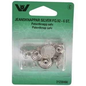 Lägg i varukorgen Patentknapp Silver 17mm – 6 st.