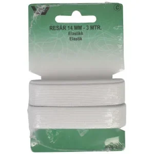 Resår/Resårband Vit 14mm 3m Billig