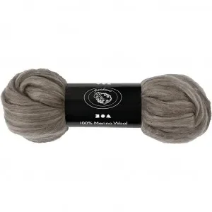 Handla nu Kardad ull – Merino Garn, 21 my, 100 g, Naturgrå