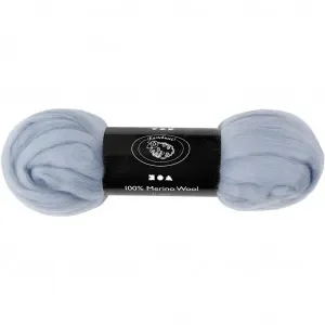 Premium Kardad ull – Merino Garn, 21 my, 100 g, isblå