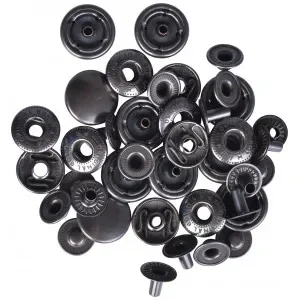 Populär Prym Anorak Tryckknappar Refill Svart Oxyd. 15mm – 10 st