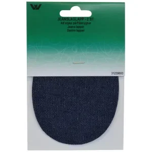 Begränsat antal Reparationslapp Jeans Oval Mörkblå 9x11,5cm – 2 st.