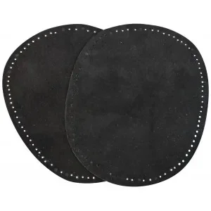 Fynd Armbågslappar Mocka Oval Svart 10,5x13,2cm – 2 st.