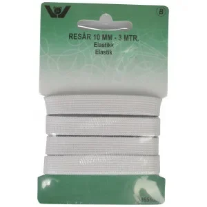 Snabb leverans Resår/Resårband Vit 10mm 3m
