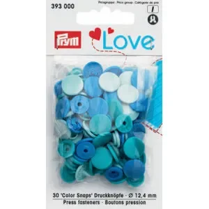 Prym Color Snaps Tryckknappar Plast Rund 12,4 mm ass. Turkos – 30 st Rabatt