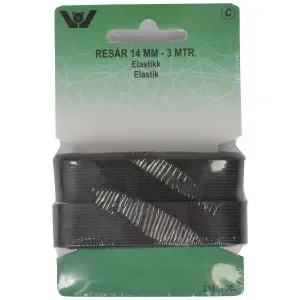 Nedsatt pris Resår/Resårband Svart 14mm 3m