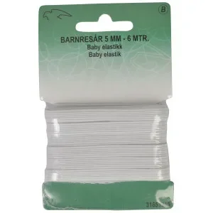 Endast idag Resår/Resårband Vit 5mm 6m