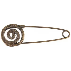 Kiltnål Spiral Gl. Guld 75mm Nyhet