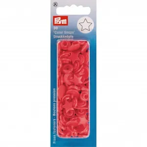 Prym Colour Snaps Tryckknappar Plast Stjärna Röd – 30 st. Snabb frakt