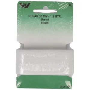 Fri frakt Resår/Resårband Vit 30mm 1,5m