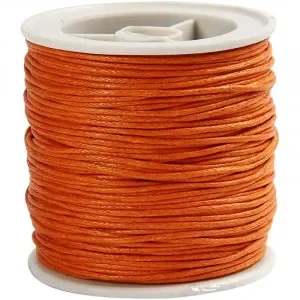 Beställ idag Makramégarn / Knytsnöre Vaxat Orange 1 mm 40 m