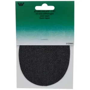 Erbjudandepris Strykmärke / Reparationslapp Jeans Oval Svart 9x11,5 cm – 2 st.