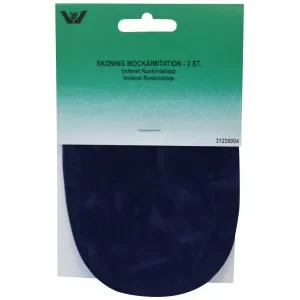 Beställ idag Armbågelappar Imiterad Mocka Oval Marin 10x15 cm – 2 st.