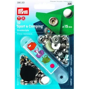 Endast denna vecka Prym Sport och Camping Tryckknappar Silver 15mm – 10 st.