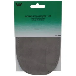 Köp nu Armbågelappar Imiterad Mocka Oval Ljusgrå 10x15 cm – 2 st.
