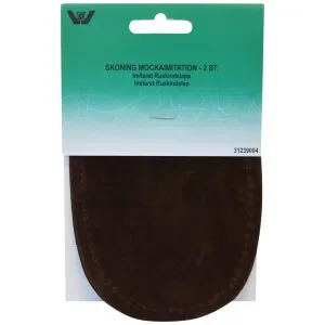 Expressleverans Armbågelappar Imiterad Mocka Oval Mörkbrun 10x15 cm – 2 st.