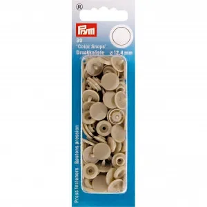 Prym Color Snaps Tryckknappar Plast Rund Champagne 12,4mm – 30 st. risnedsättning