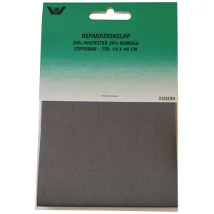 Strykmärke / Reparationslapp Polyester/Bomull Mörk Grå 10x40 cm – 1 st. Nyhet
