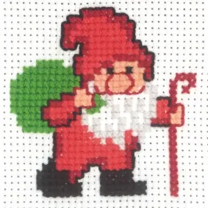 Permin Broderikit Aida Nisse med Säck 10x10cm Extra rabatt