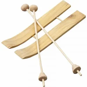 Skidor med stavar Trä 3 par 4x11cm Sänkt pris