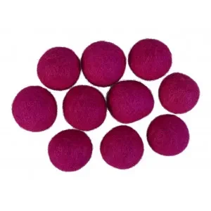Kundfavorit Filtkulor 20mm Mörk Rosa P2 – 10 st.