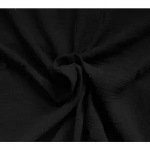Snabb leverans Bomull Crepe Tyg 135cm 022 Svart – 50cm