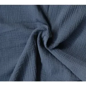 Nyhet Bomull Crepe Tyg 135cm 059 Mörk Jeansblå – 50cm