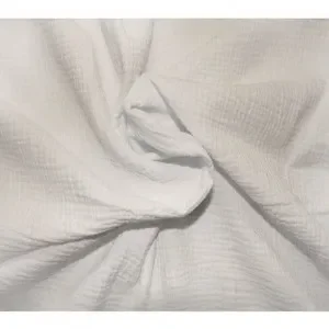 Utförsäljning Bomull Crepe Tyg 135cm 001 Vit – 50cm