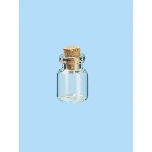 Bästa pris Mini Glasflaska/Burk med Kork 16x22mm – 8 st