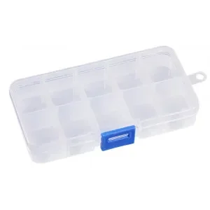 Sortiment Låda Plast Transparent 13x6,5x2,2cm – 10 fack Snabb leverans