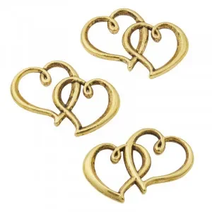 Berlock Hjärta Metall Guld 31x22mm – 10 st Säker betalning