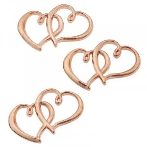 Snabb leverans Berlock Hjärta Metall Rosegold 31x22mm – 10 stk