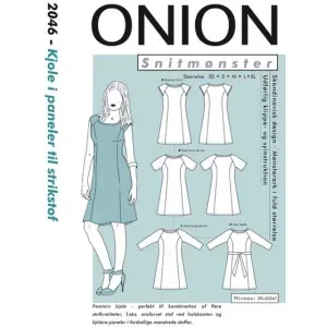 ONION Snittmönster 2046 Klänning i paneler Str. XS-XL Nedsatt pris